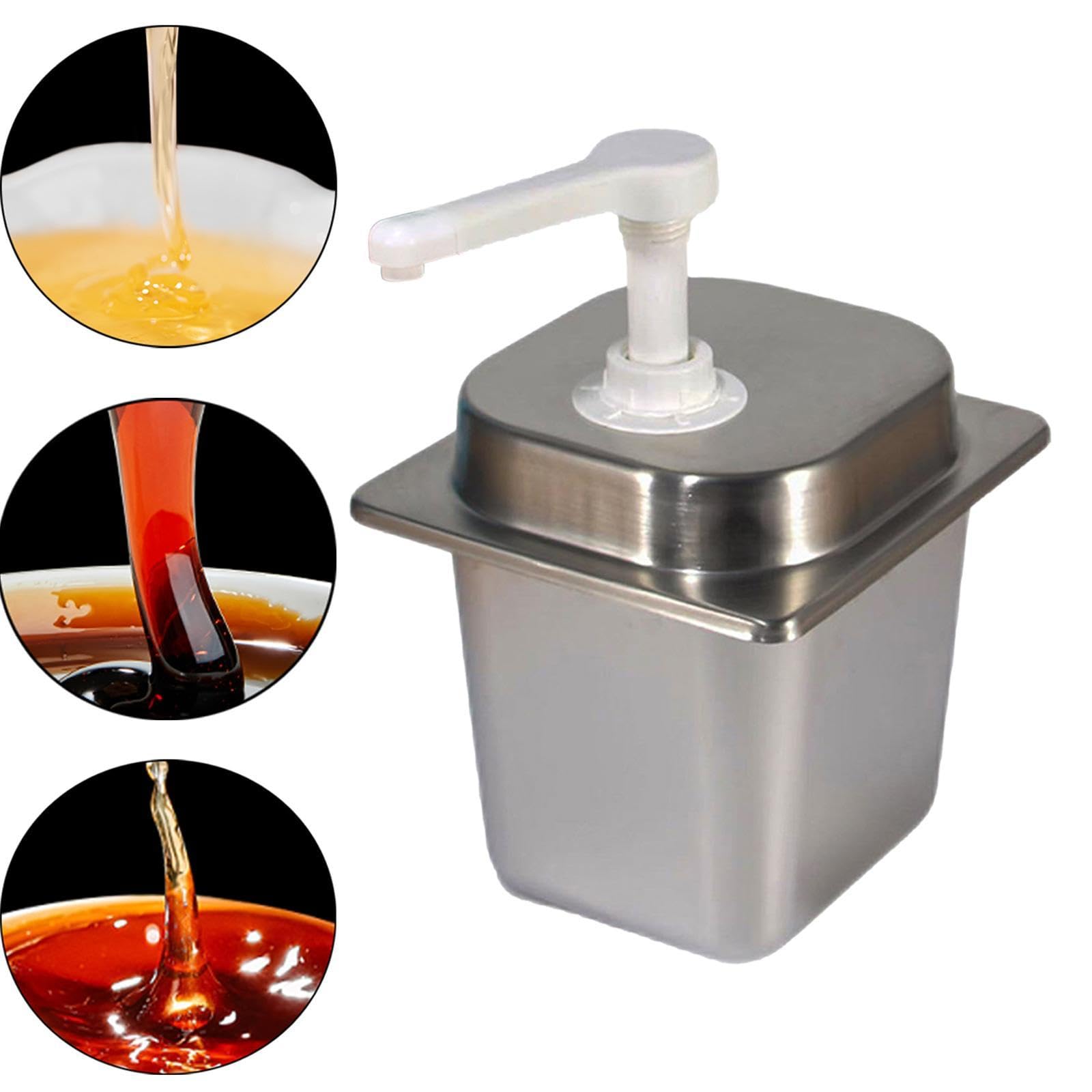 Botella con Dosificador de 2,3 L para Salsas Y Condimentos, Dispensador Manual para Cocina Y Bar, 10cc