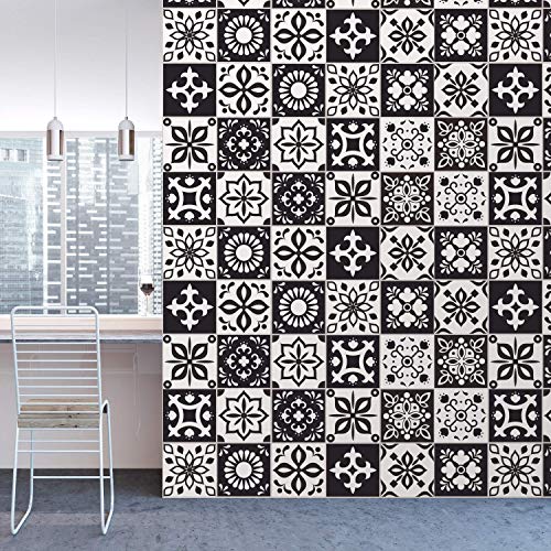 Walplus Carrelage Mural Autocollant Set - 15 X 15 CM (6 X 6 IN) - 24 Pièces, DIY Art, Maison Décorations, Décalques, Cuisine Décor, Salle de Bain Idées, Peler Et Bâton Dosseret, Tuile Peinture