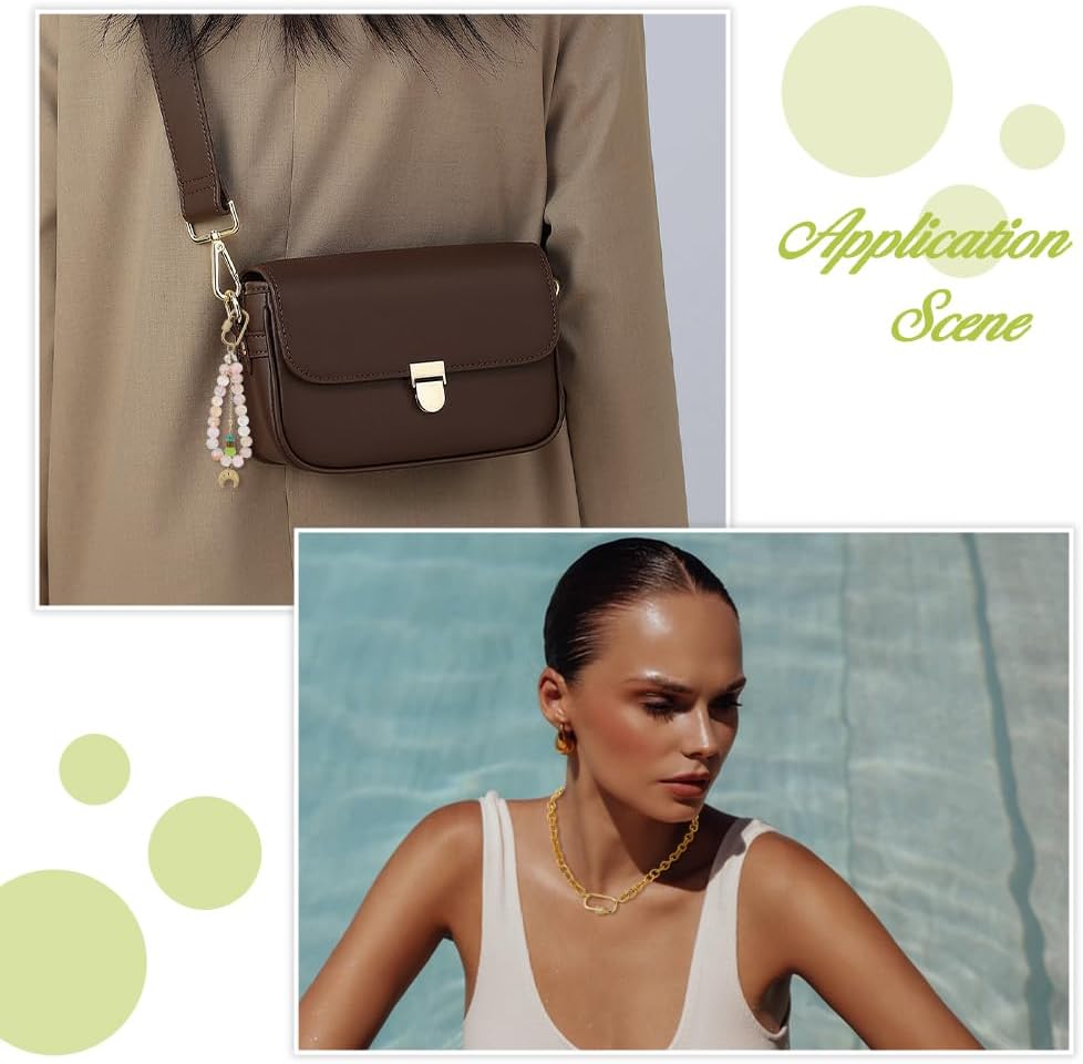 DICOSMETIC 6Pcs 18K Gold Plated Carabiner Necklace Charm Brass Cubic Zirconia Screw Carabiner Lock Charms Small Keychain Carabiner Clip Screw Locking Carabiners for Jewelry Making - Image 6