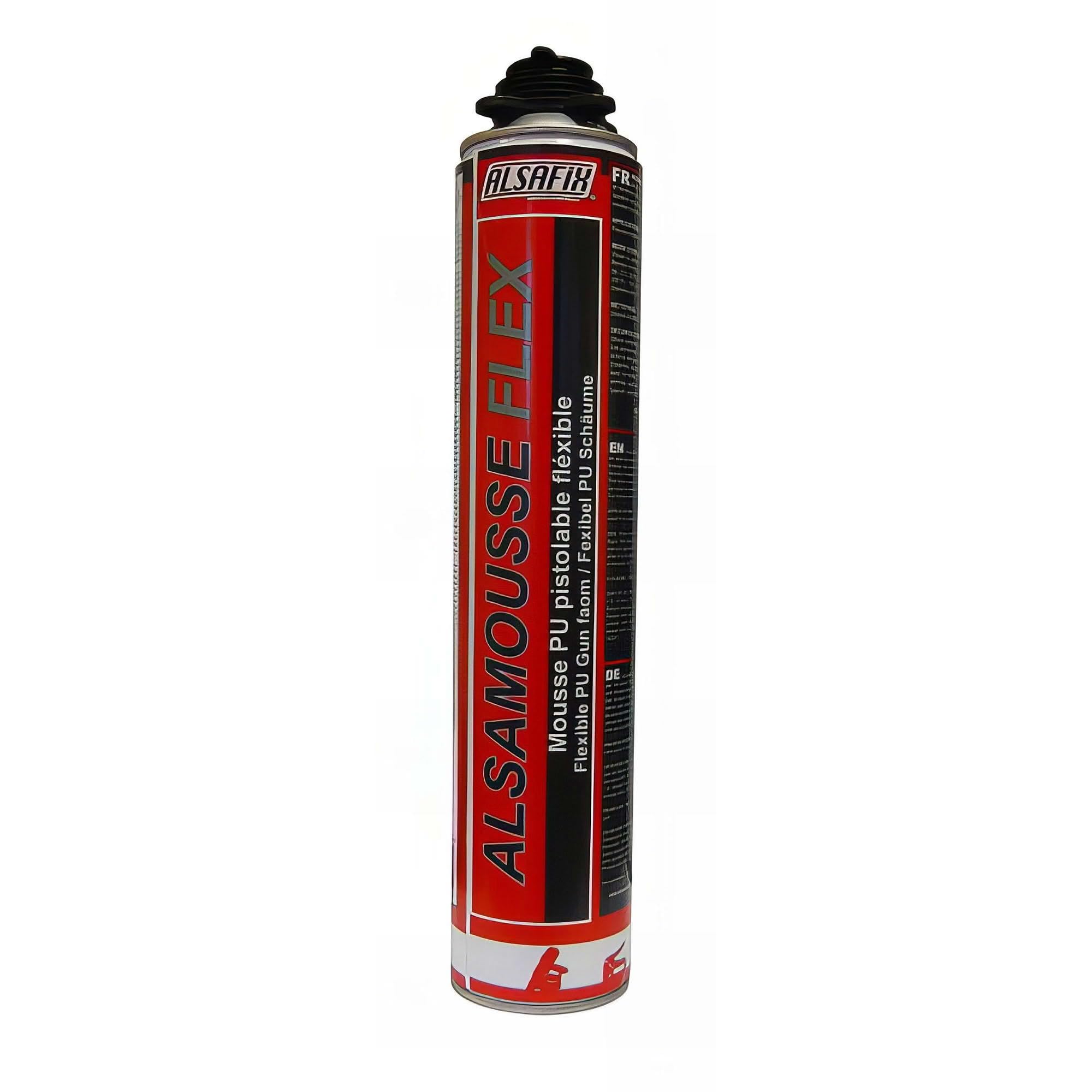 Mousse polyuréthane de collage béton, brique et pierre pistolable ALSAMOUSSE PU BBP 750 ml