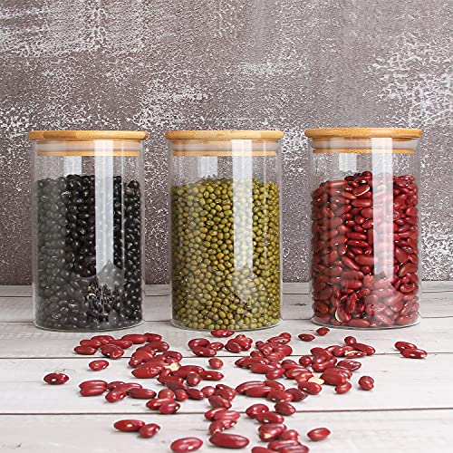 برطمانات تخزين طعام من إلينج، مصنوعة من زجاج البوروسيليكات، مجموعة من 3 قطع، سعة 750 مل