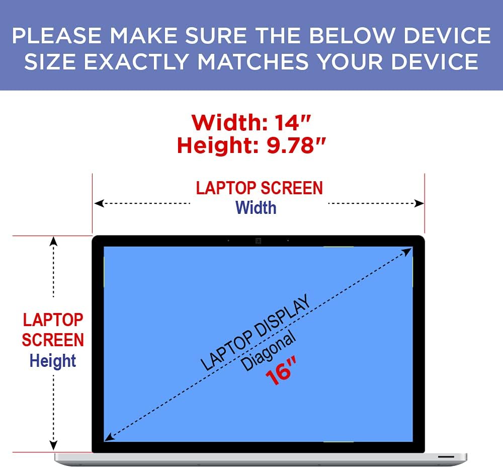 Matte Anti Glare Screen Protector for LG Gram 16" 2-in-1 Laptop - 16T90P-K.AAG7U1 [2 PACK]