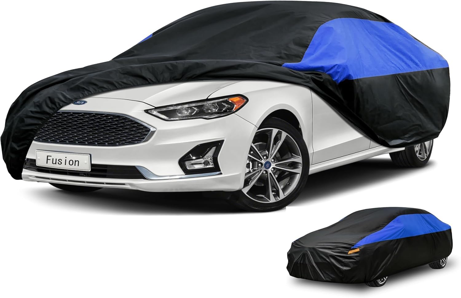 Ford Car Cover Custom Fit Ford Fusion Waterproof All Weather, Lightweight Full Exterior Cover for Automobiles Outdoor Sun UV Rain Dust Snow Wind Protection.
