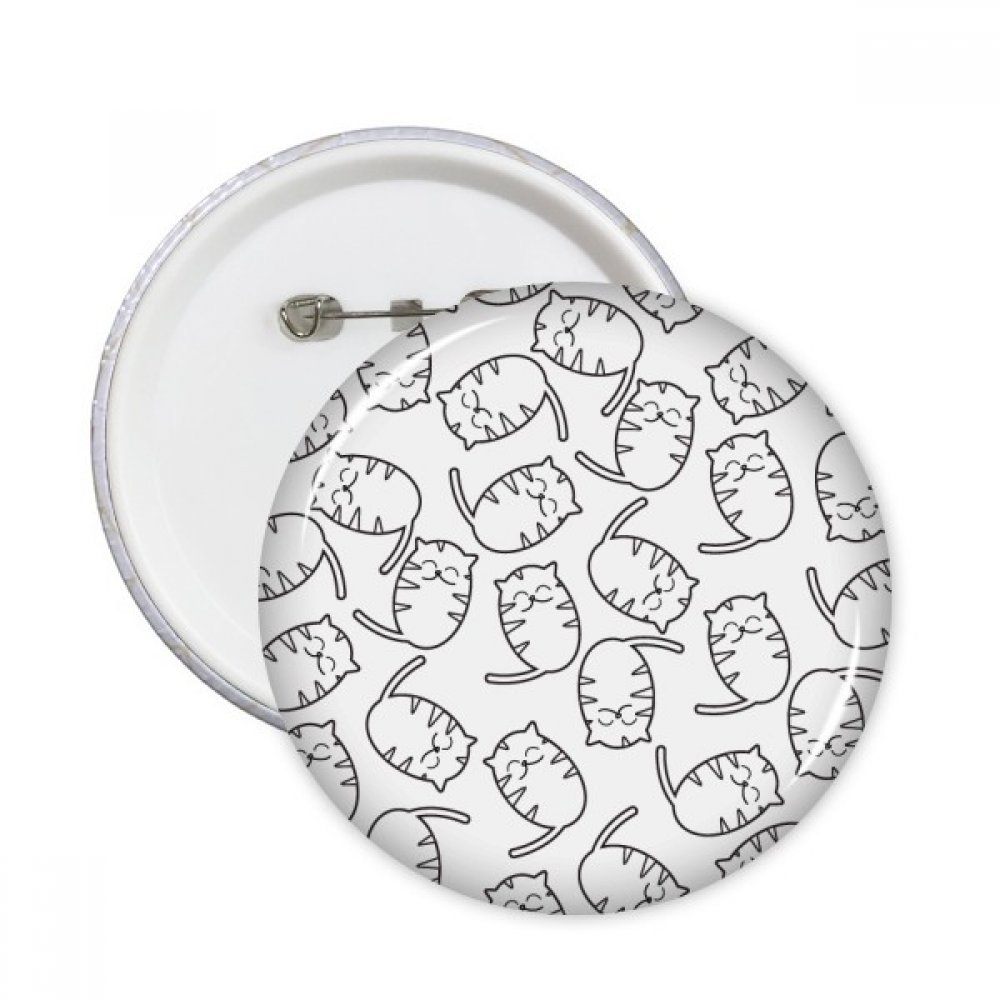 Bouton vêtements robuste et badge chat rond multicolore de taille L