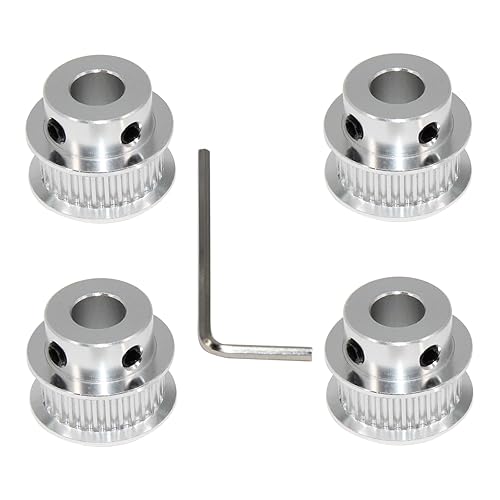 Miniatura 25 de 2GT Poleas 80 dientes 0.472 in diámetro 80T correa dentada Poleas de rueda síncrona aluminio para ancho 0.236 in correa 3D impresoras piezas, 4