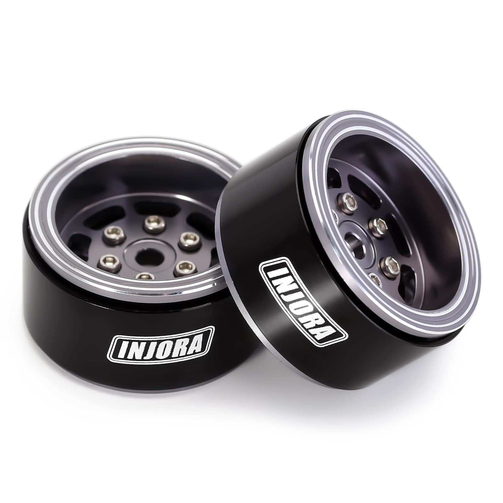 RC Model CNC Aluminum 12-Spoke 2.2 Wheels (Pair) - Beadlock Design For 1/10 Scale Rock Crawler