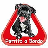 Autocollant bébé à bord en vinyle adhésif (chien Staffordshire Bull Terrier 1)
