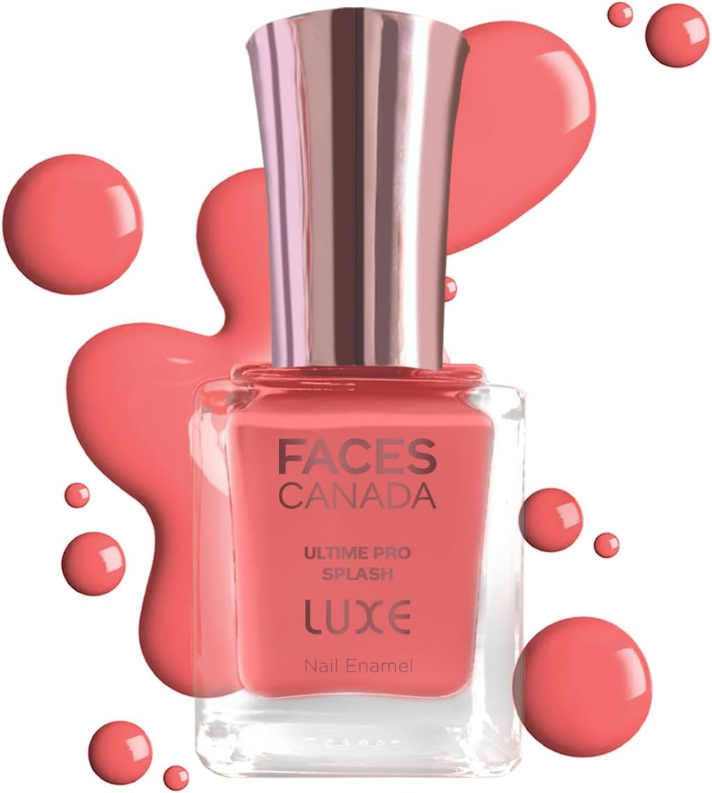 FACES CANADA Ultime Pro Splash Luxe Nail Enamel - Apricot Pie (L47), 12ml | Glossy Finish | Quick Drying | Long Lasting | High Shine | Chip Defiant | Even-Finish | Vegan | Non-Toxic | Ethanol-Free
