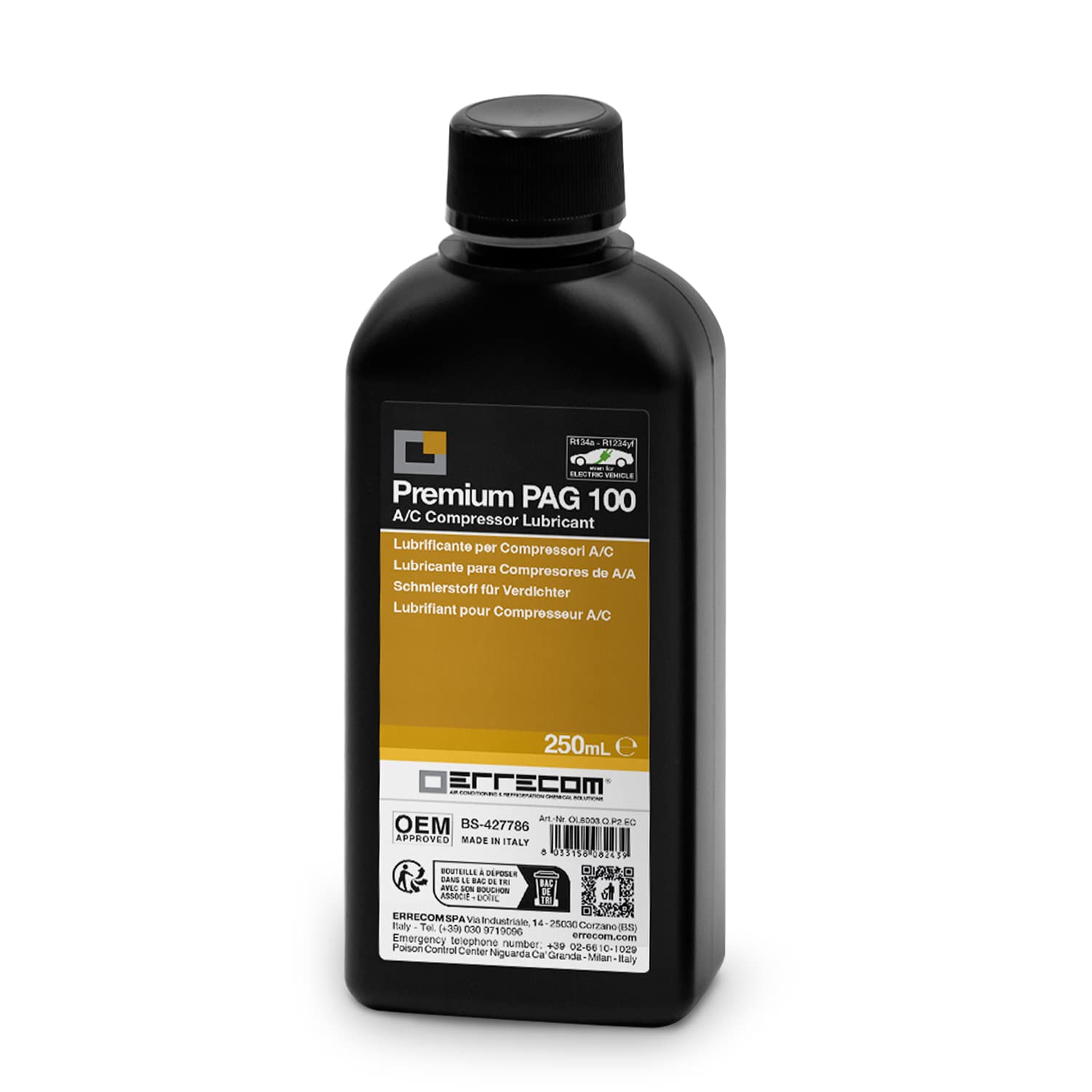 PAG 100-250 mL, A/C Compressor Oil for Vehicles, Including