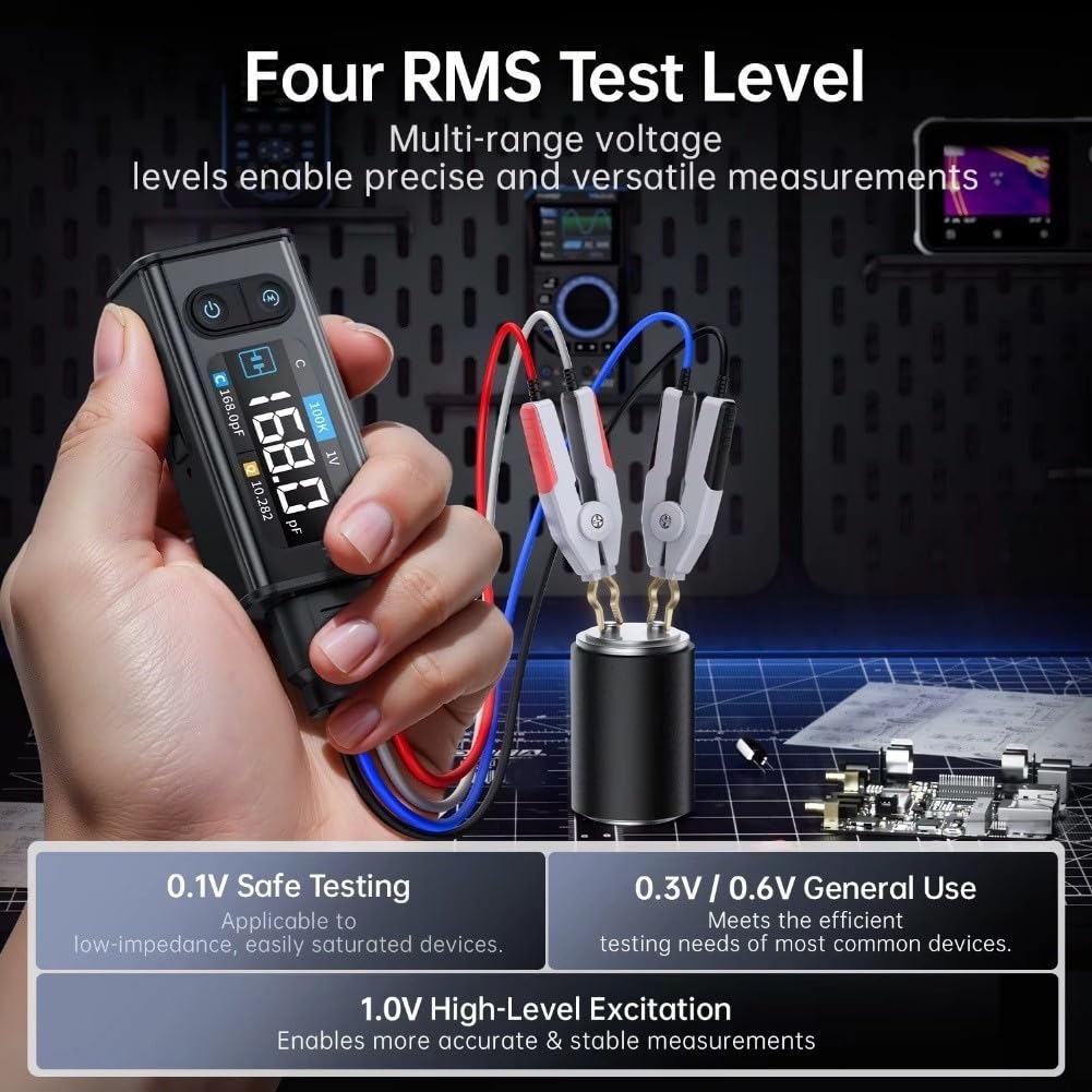 LCR-ST2 2-in-1Tester Smart Bridge Tweezer Kit,LCR/ESR Klemmmessgerät,digital brücke tester Digital bridge Messgerät LCR Messgerät Widerstand Induktivität Kapazität Bauteilprüfung(LCR-ST2 high)