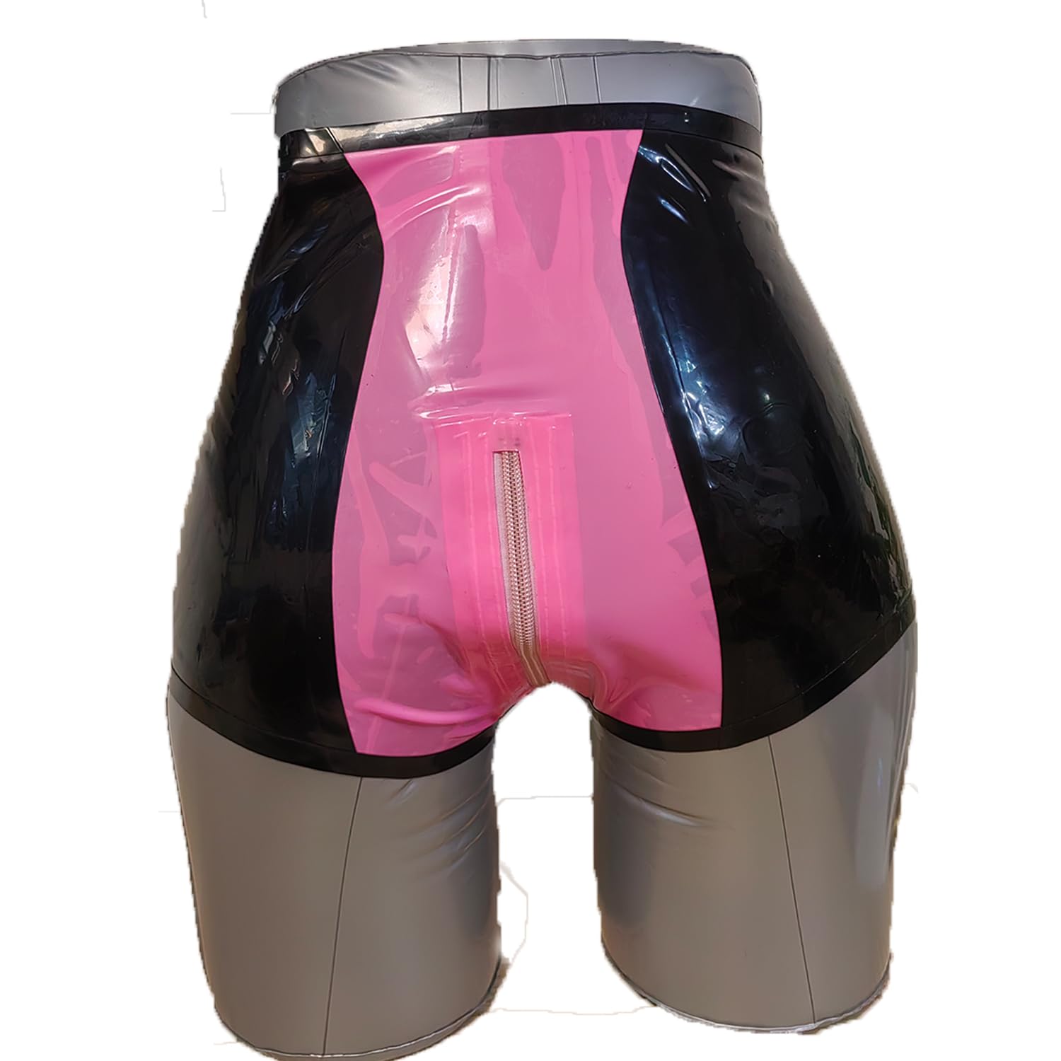 Pantaloncini in Lattice Nero e Rosa Donna,Slip Lattice Gomma Naturale con Cerniera a Doppio Cursore,per Costumi Cosplay