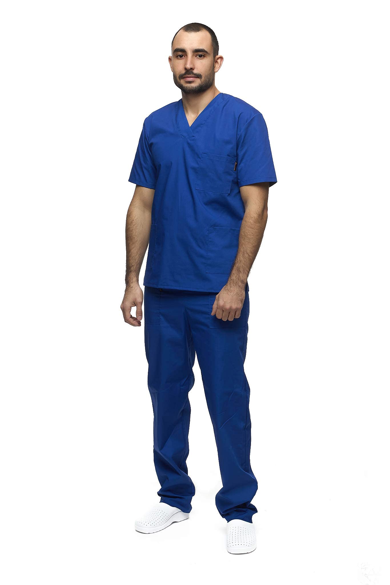 Mazalat, Uniforme médico unisex con casaca y pantalón, kit de limpieza médica para cuidado de la ropa de trabajo