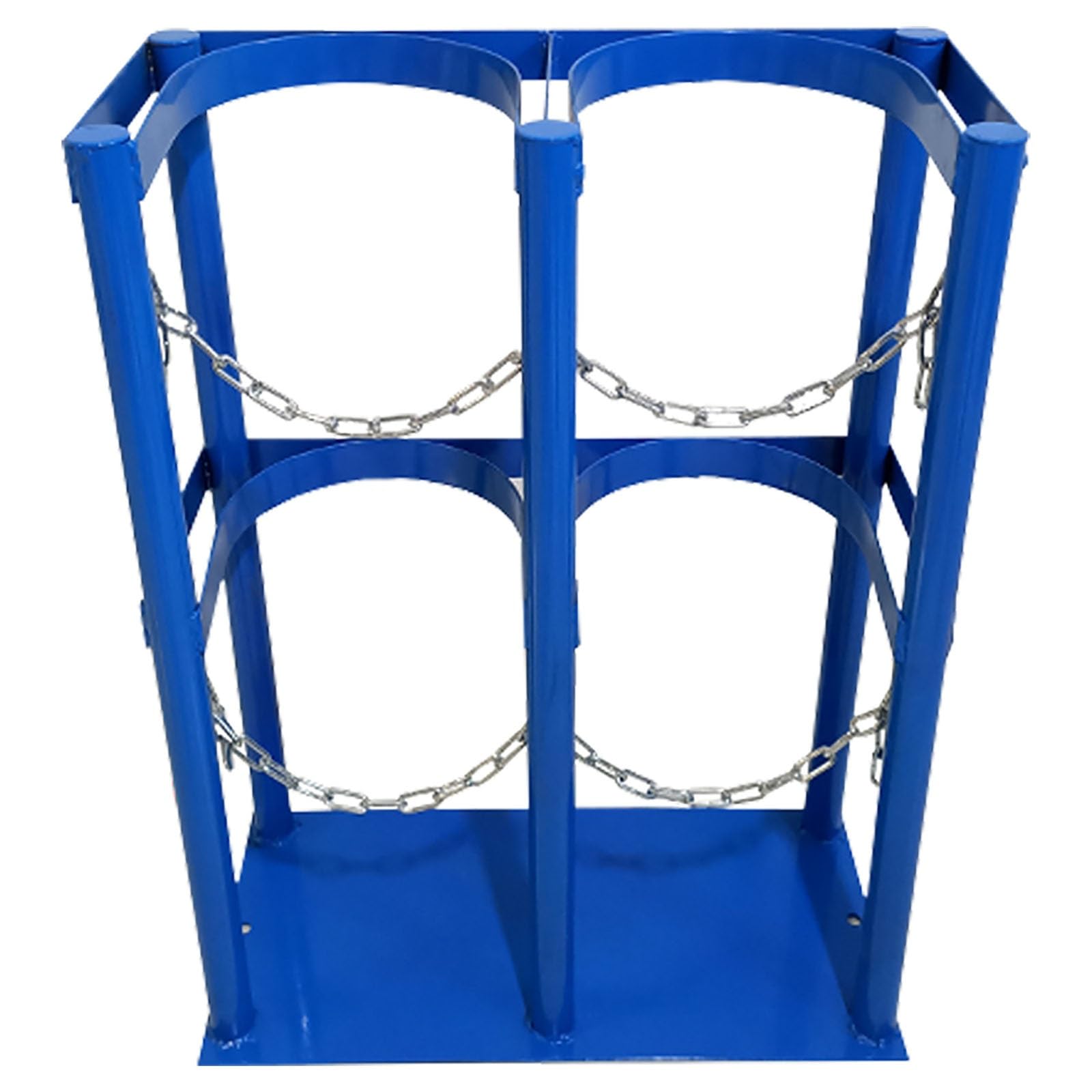 Uchwyt cylindra ze stalową podstawą, pionowy stojak do przechowywania zbiorników azotu, CO2 i O2, stały wspornik tlenowy, wolnostojący 65 x 22 x 60 cm