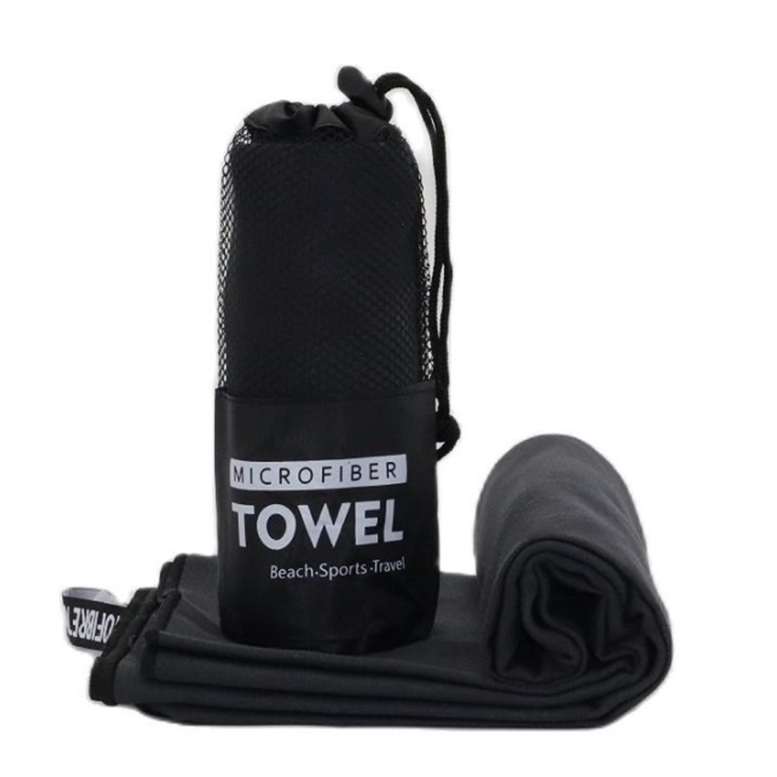 GMEqfhpOPS Camping Towels Super Absorbent Fast Drying Microfiber Travel Towel Quick Dry Ultra Soft Compact Gym Towel for Swimming Beach Towels Bath(Black,76x152cm)