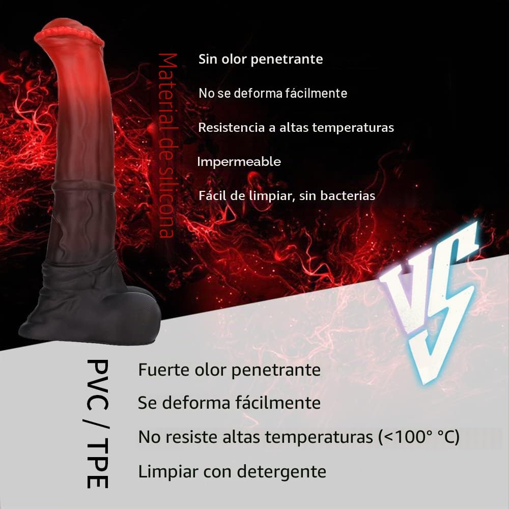 Nothosaur「CONOLA」Caballo Consolador Eyaculador Mujer Hombre con Ventosa, Fantasy Dildo Juguetes Sexuales Eróticos Parejas/Gay/Lesbiana, Tallas de Plug Anal a Enorme, Demonio Rojo, L (30 cm)