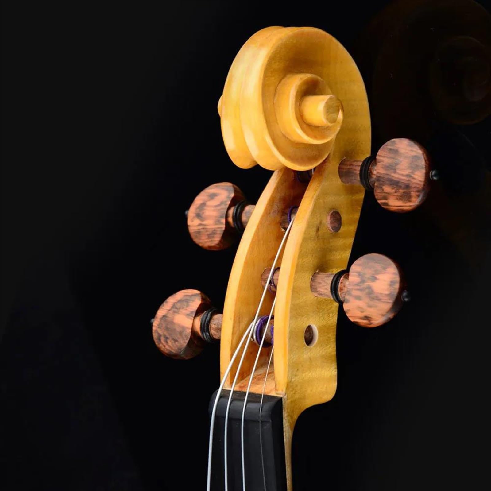 Professional Violin Violin European Tonewood Series Bright Yellow Color Wood/Rosewood Accessories Two-piece Maple Back - Image 6