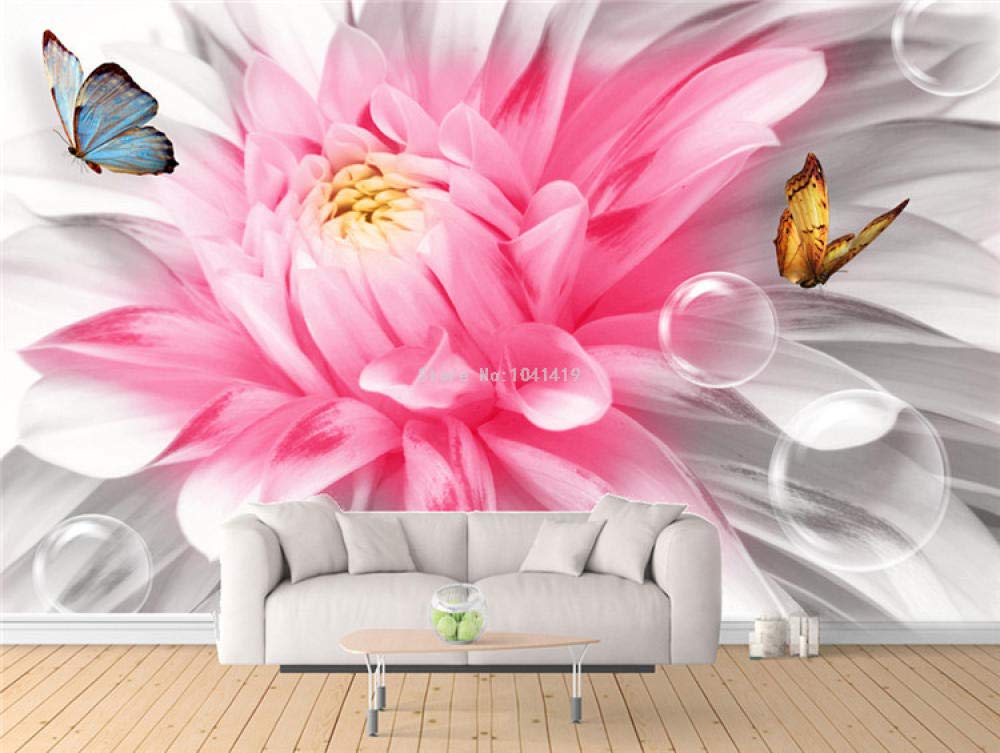 Fresque murale fleur rose romantique pour créer un cocon intimiste dans votre chambre