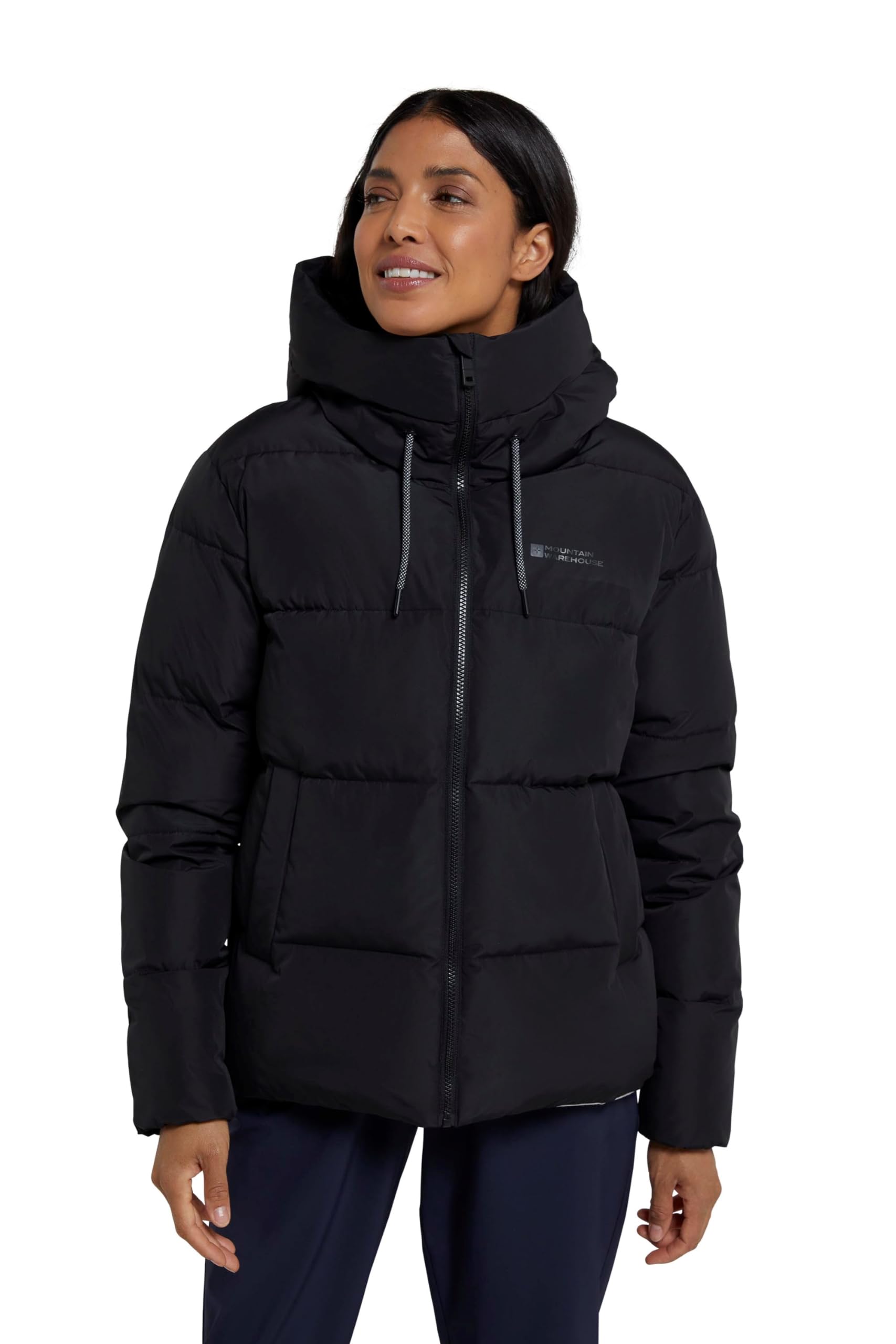 Mountain Warehouse Toasty Womens Short Padded Jacket - Water-resistant Ladies Puffer Coat with Thermal Tested -30°C - Spring Summer, Outdoors, Travelling & Hiking Black 20