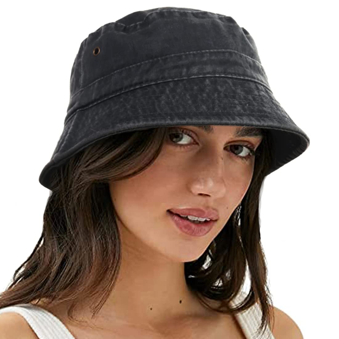 VECRY Mujeres Hombres Denim Lavado Algodón Sombreros de Pescador Mujer Verano Playa Sombrero para el Sol