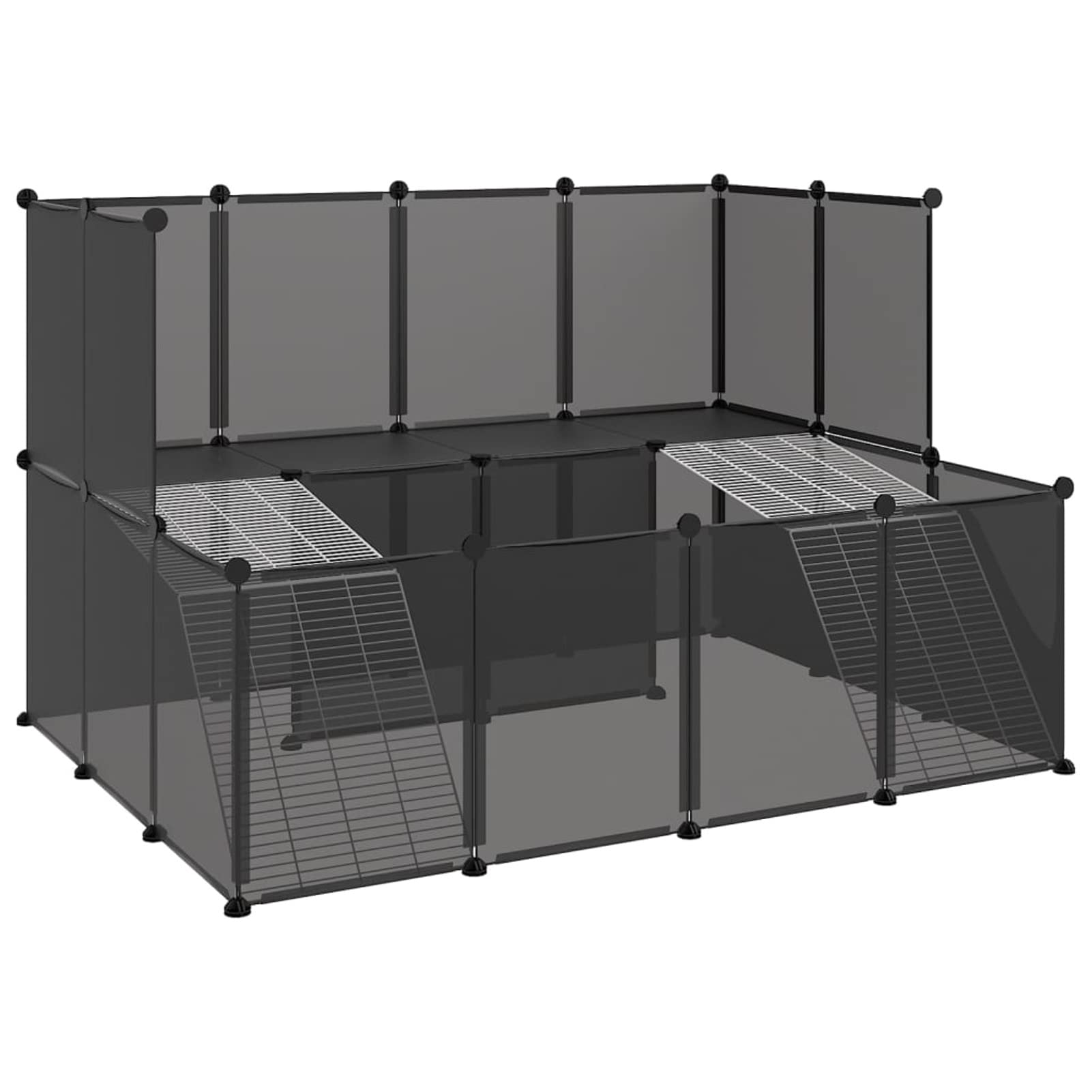 Homgoday Jaula para animales pequeños, negra, 143 x 107 x 93 cm, de polipropileno y acero, decoración de jaula para animales, jaula para pollos exterior para aves de corral, gallineros y conejos