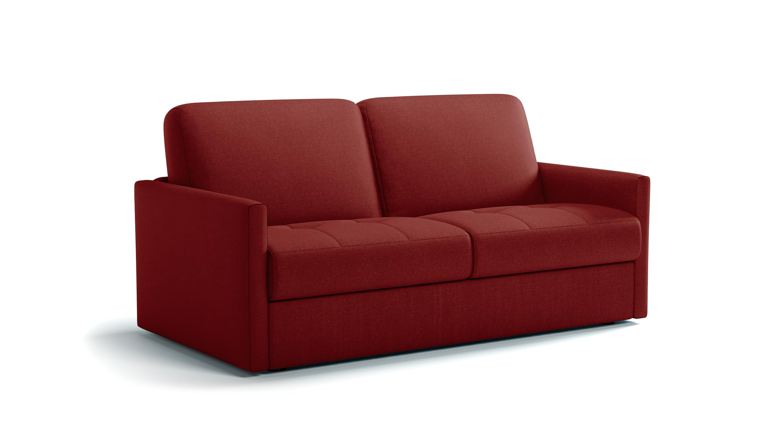 Divano Letto BRUNO 3 Posti Struttura in Metallo e Legno Imbottitura in Gomma di Poliuretano Rivestimento in Tessuto Rete Elettrosaldata ad Apertura Rapida Colore: Bordeaux