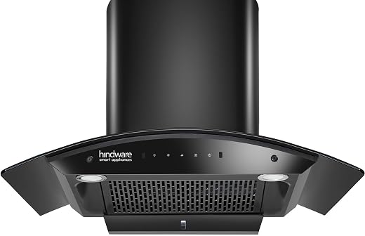 Hindware Smart Appliances | Nadia IN 75 cm Chimney | 1500 CMH |Curved Glass | Filterless | Auto Clean | Touch Control, Motion Sensor | 10 Yrs…
