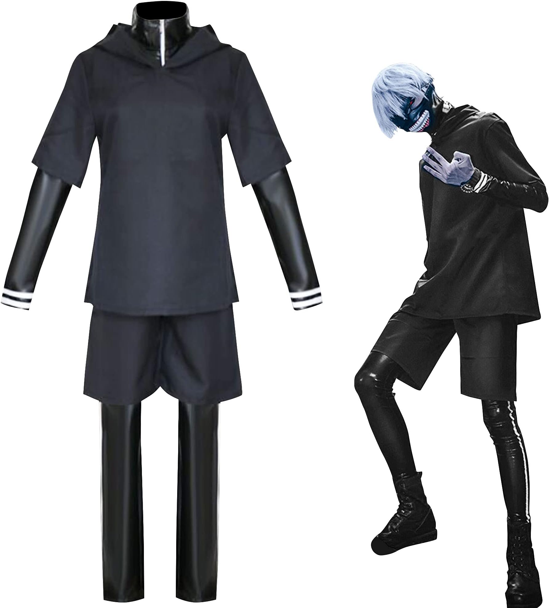 Tokyo Ghoul Cosplay Costume Kaneki Ken Cosplay Costume Full Set Outfit for Halloween(Unisex)