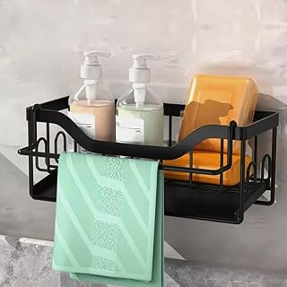 Küche Spülbecken Organizer Schwammhalter - Küchen Sink mit Spültuchhalter, Schwammhalter Spülbecken Organizer mit Abflusspfanne