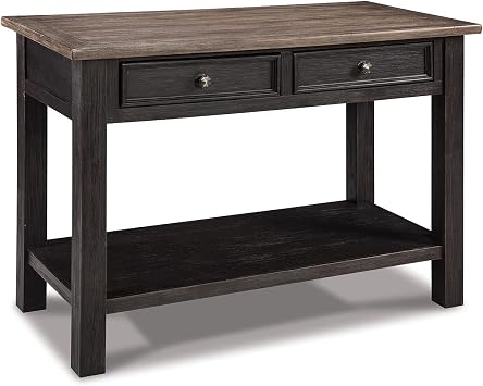 Signature Design by Ashley Tyler Creek Modern Farmhouse Sofa Table, Brown & Black