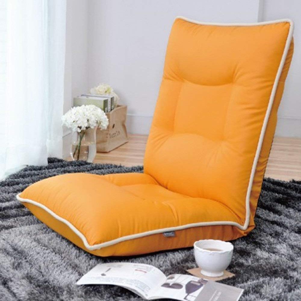 LIX-XYD Recliner Multifunction 6-speed Adjustable PU Material Leisure Lazy Chair Balcony Folding Recliners Office Chair Lunch Break (Color : Gray) (Color : Yellow)