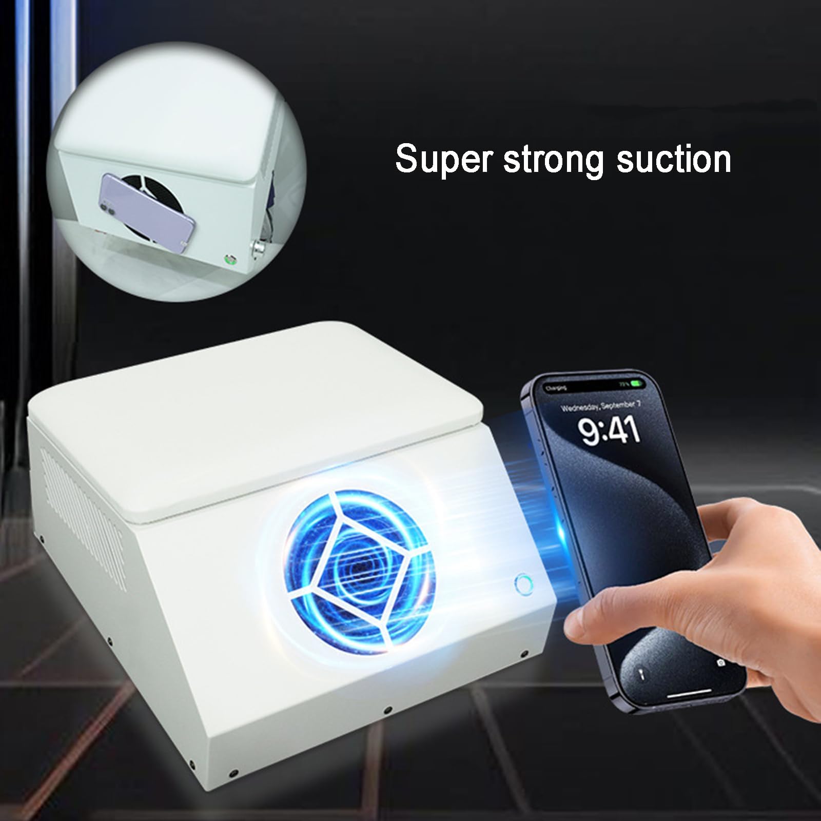 COYEUX Odkurzacz do odpylacza do paznokci 120 W, z filtrem wielokrotnego użytku, 4100 RPM, wysoka prędkość do polerowania paznokci żelowych akrylowych, salonów paznokci
