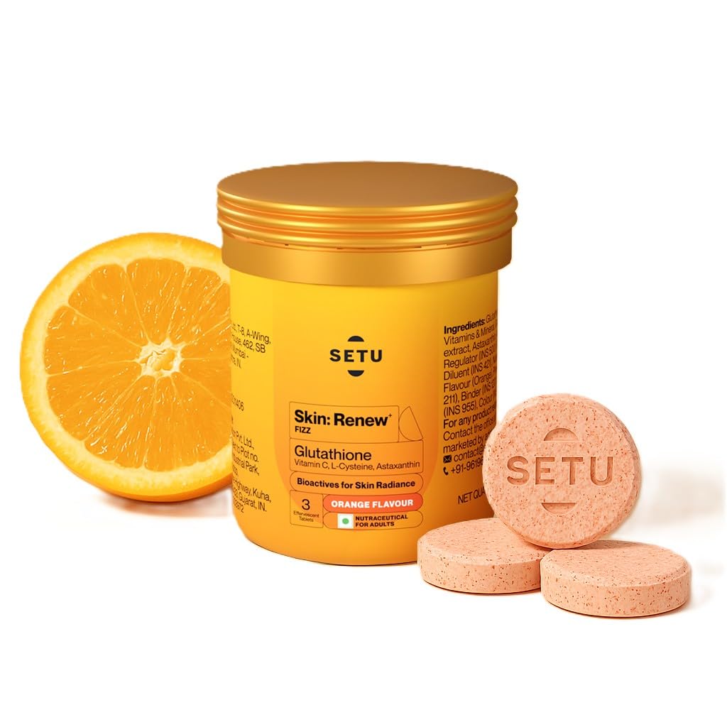 setu glutathione tablets Setu Skin Renew Glutathione Tablets for Glowing Skin | 3 Effervescent  Tablets with 500mg L-Glutathione & Vitamin C
