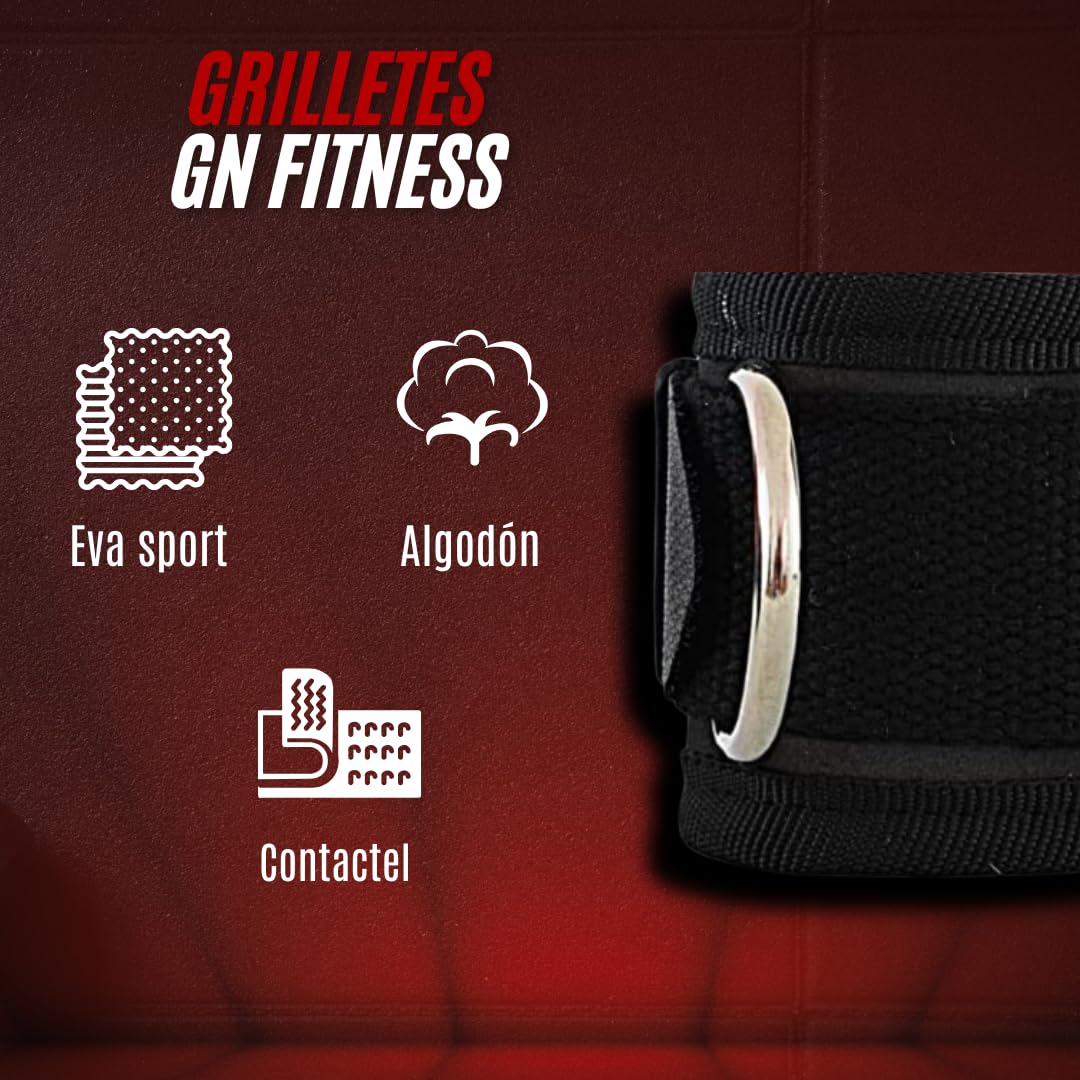 GN FITNESS Grilletes para Muñecas Gym, Muñequera para polea, Grillete muñeca hombre, Correa para mano, Accesorios de gimnasio, Modifica tu Entrenamiento de Pesas