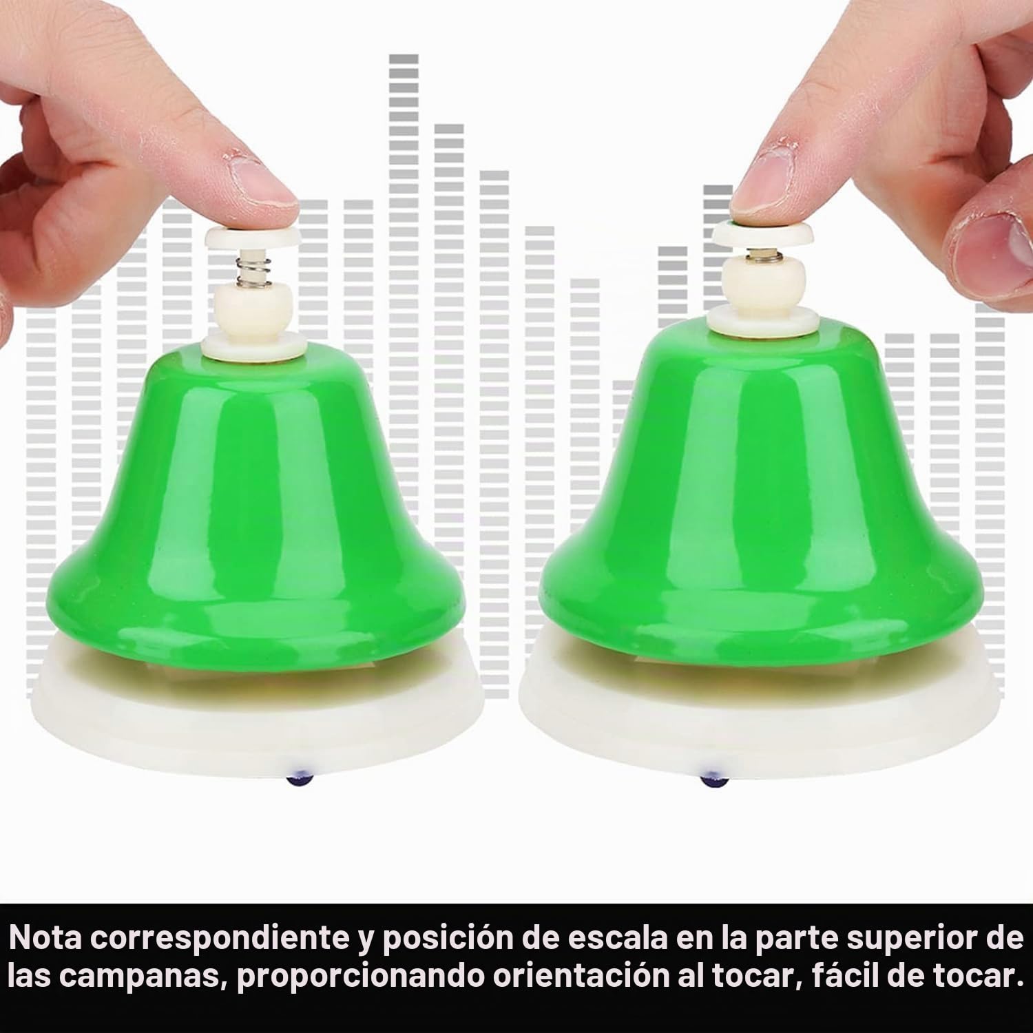 Campanas de Mesa, 8 Tonos Diatónicos Metal Mano Campanas, Iris Música Campanas, Aprendizaje Musical Que Enseña Instrumento de Percusión, 500122007