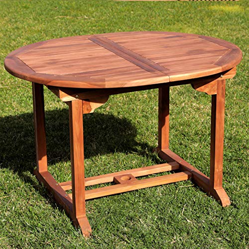 San Marco Tavolo ovale allungabile in teak fino a 160 cm