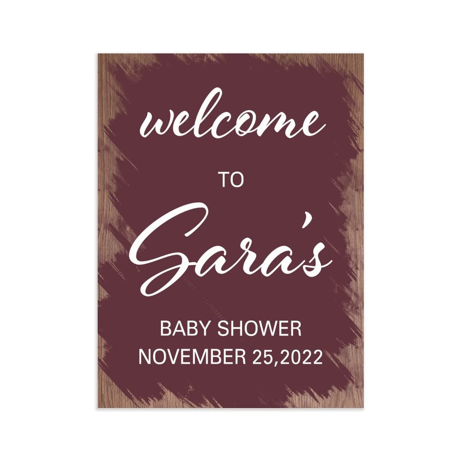 Welcome to Baby Shower ślub znak powitalny dom drewniany znak baby shower plakat spersonalizowany znak ślubny na przyjęcie weselne ceremonia zaręczyny przyjęcie dekoracje 61 x 45 cm