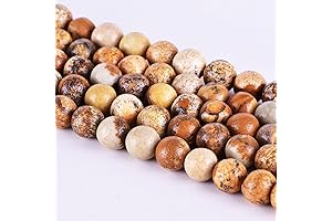 6mm Brown Picture Jasper Beads for Bracelets