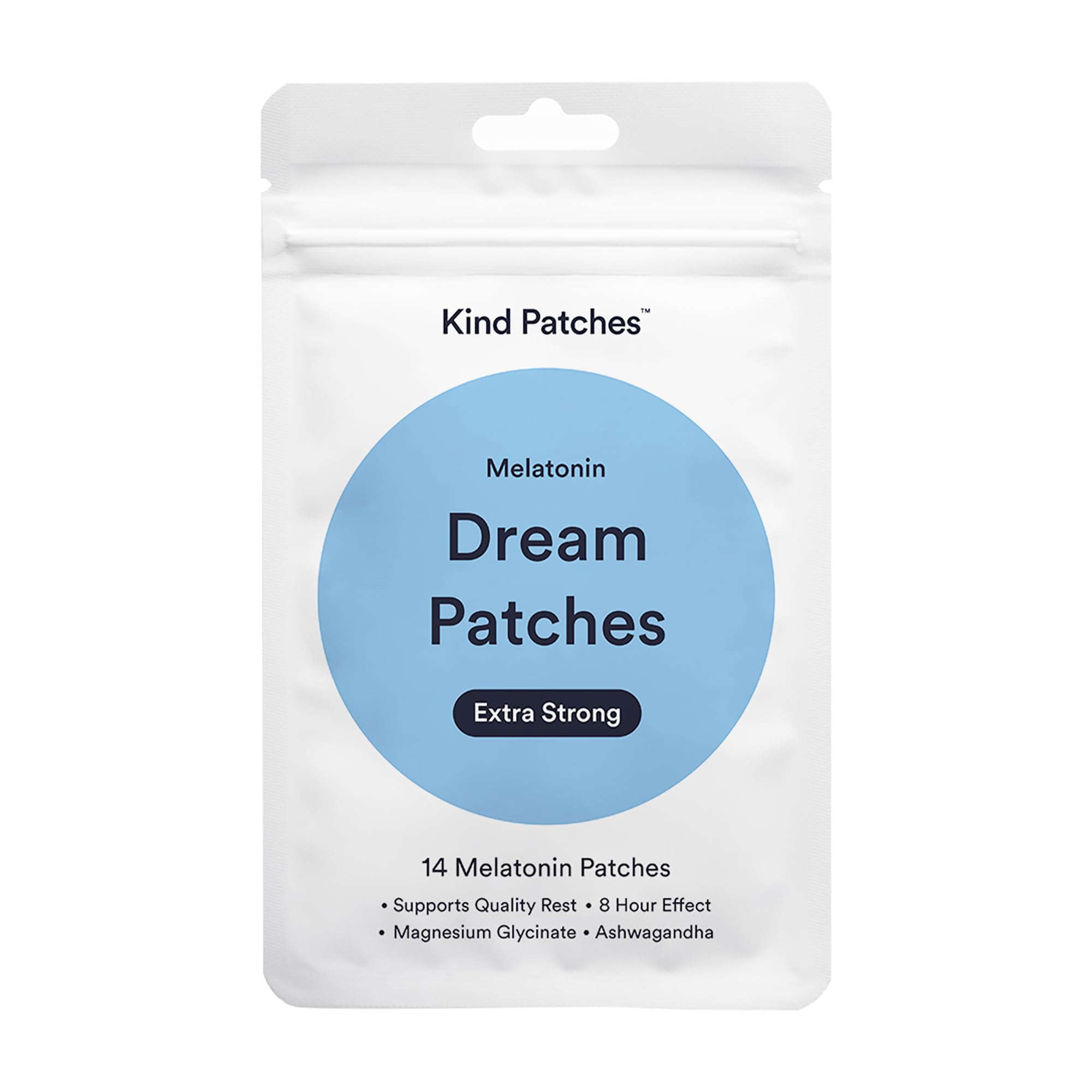 Kind Patches Melatonin Dream Patches Extra Strong - Sleep Patches - Sleep Aid with Ashwagandha and Magnesium for Rest - 14 Count