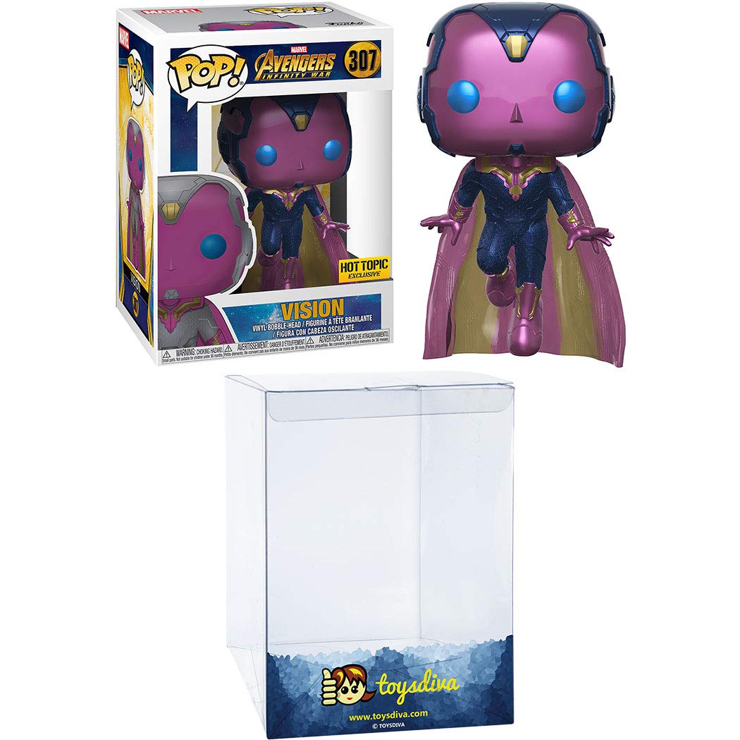 Vision (Hot Topic Exc): Funk o Pop! Vinyl Figure Bundle with 1 Compatible 'ToysDiva' Graphic Protector (307 - 29546 - B)