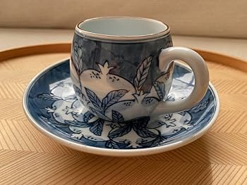 Amazon | 有田焼 源右衛門 染付柘榴濃絵 カップ＆ソーサー 椀 皿 6客