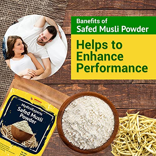 Image of MEDICO EXPERTS Ashwagandha Powder, Safed Musli Powder, White Kaunch Beej Powder - 300gm (100gm x 3 pack) | 100% Pure & Natural | For Strength, Stamina, Performance, Vitality, Natural Immunity