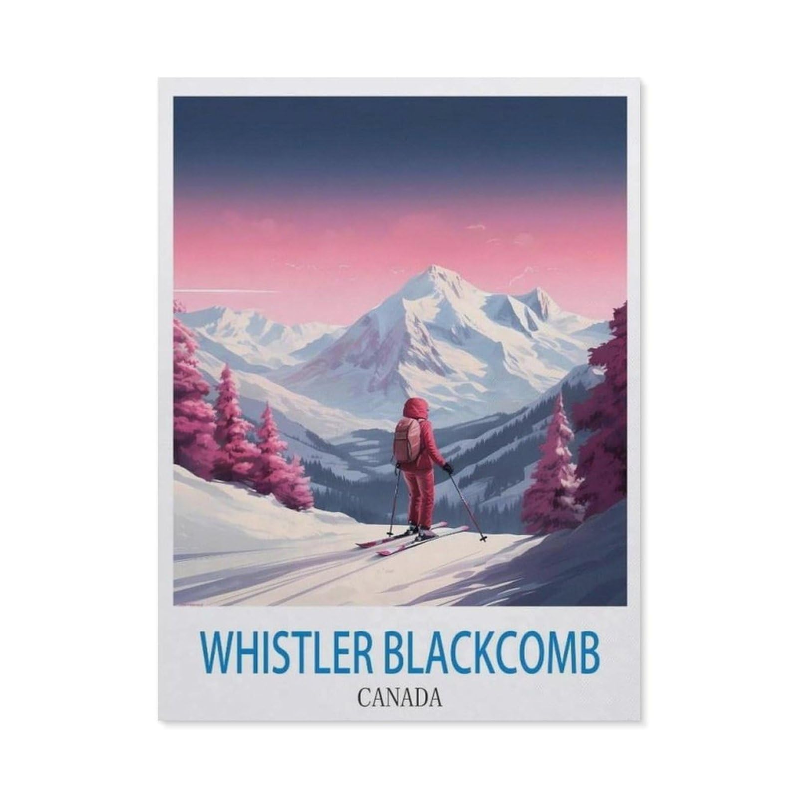 BEAYODKP DIY Diamond Painting，Whistler Blackcomb Canada ， Ski（50x60cm）