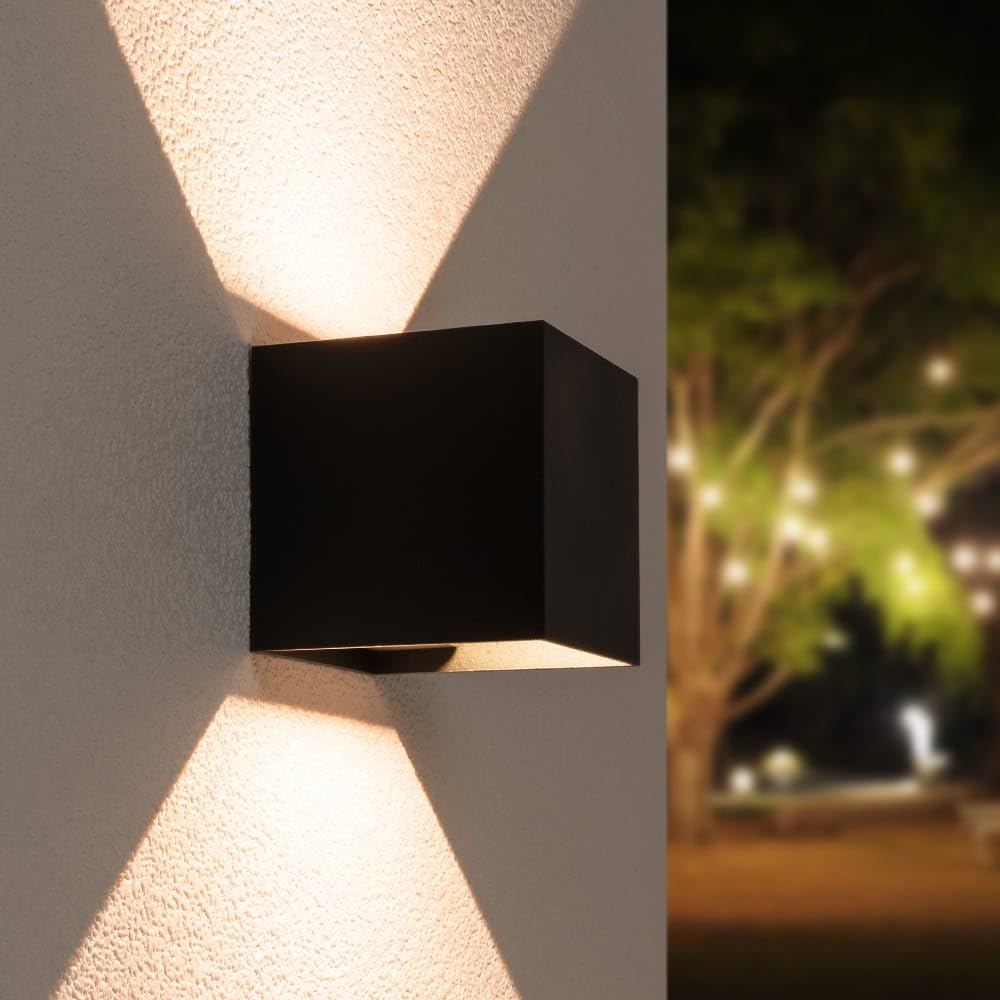 Grande Applique LED ARTPAD – Noire Et Or – IP65 étanche – Intérieur/extérieur – 6W