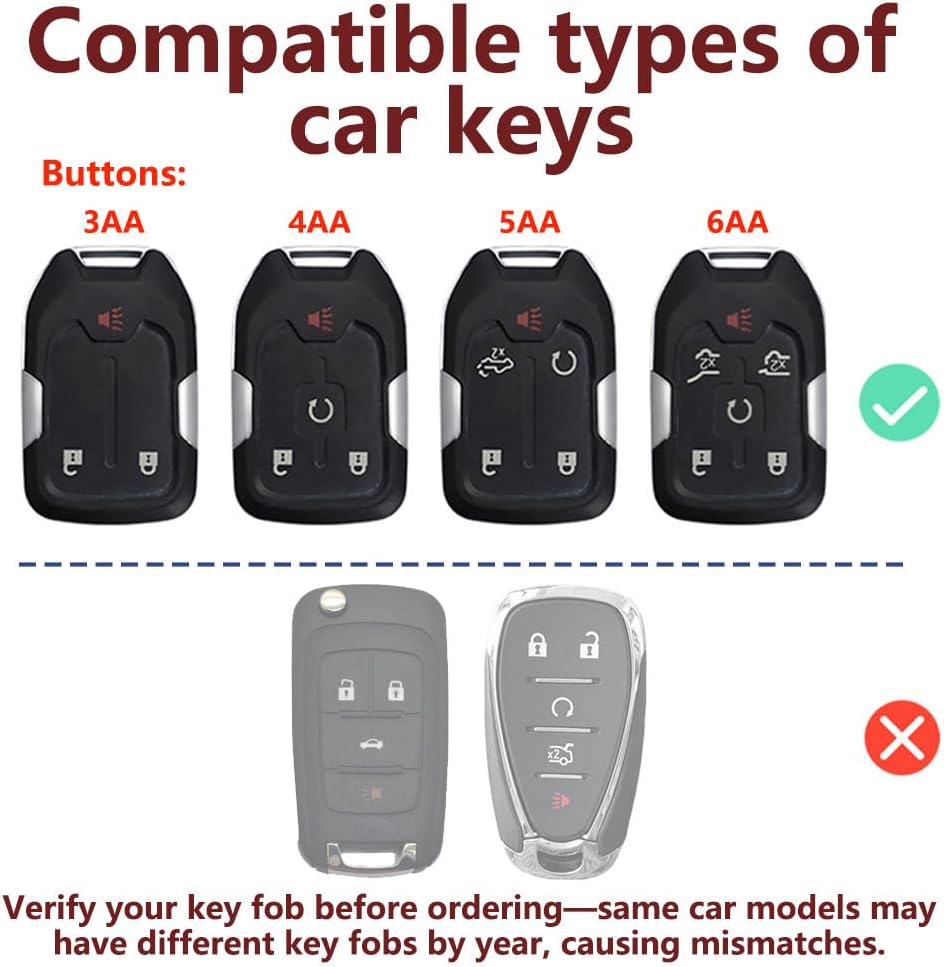 Heavy Key Fob Cover for Gmc Sierra 1500,Alloy Car Keychain Protector Accessories for Chevy Silverado 2019-2024