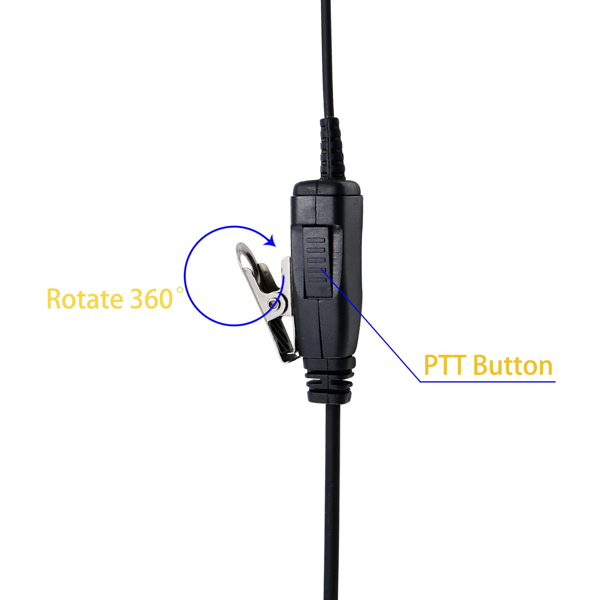 Słuchawka do radia Motorola, dwukierunkowa słuchawka radiowa 2,5 mm/3,5 mm, 2-pinowy zestaw słuchawkowy Walkie Talkie w kształcie G z mikrofonem PTT, kompatybilny z radioodbiornikami Motorola