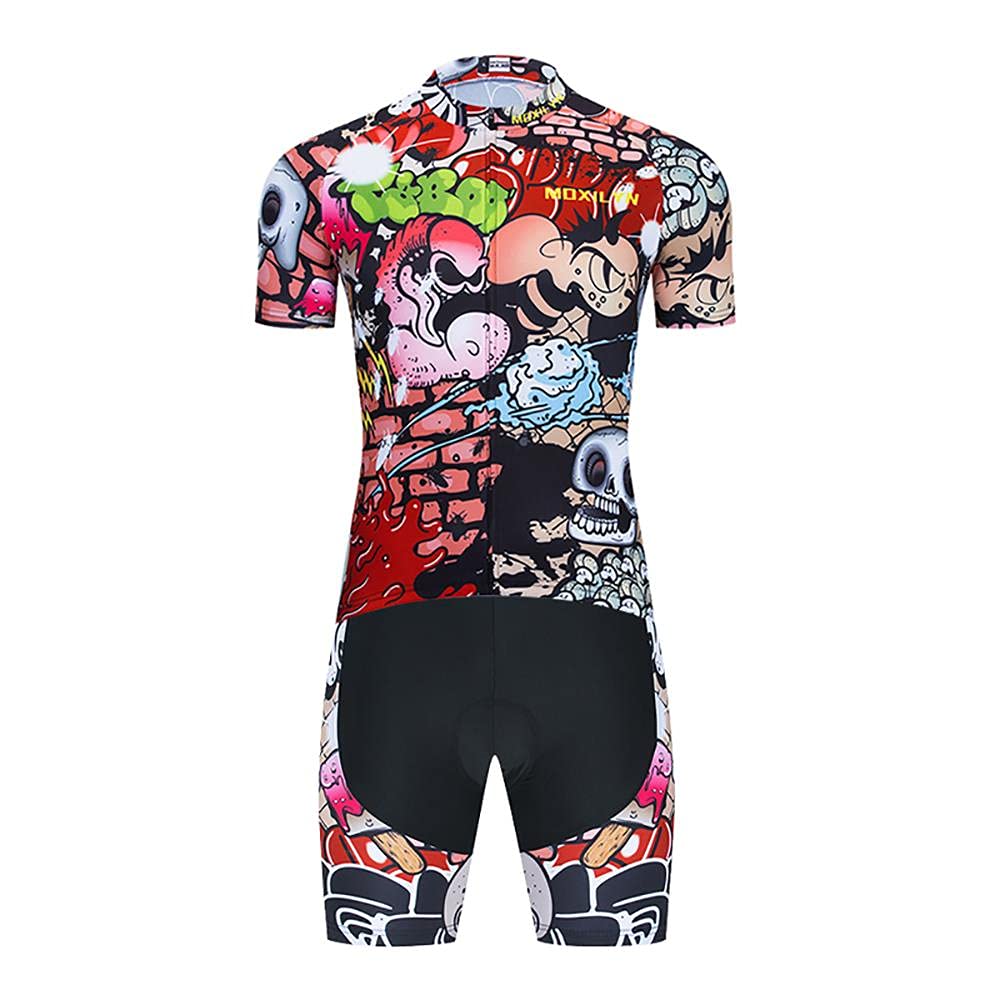 Hombres Jersey + Pantalones Cortos Mangas Cortas de Ciclismo Ropa Maillot Transpirable para Deportes al Aire Libre Ciclo Bicicleta