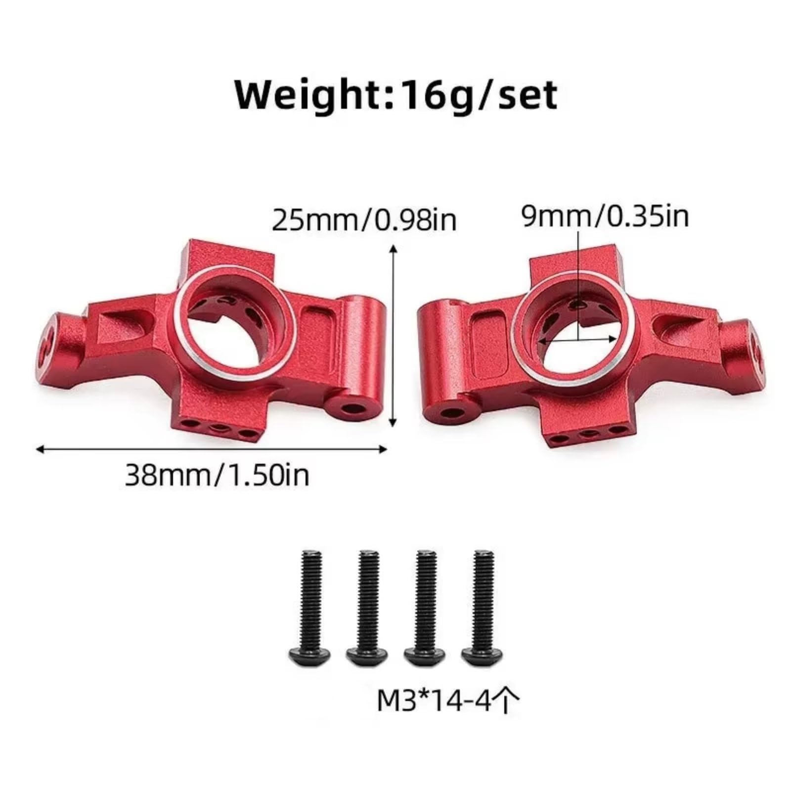 Genérico Juego Nudillos Dirección Desmontables Aleación Aluminio para 1/10 Trepadores Control Remoto Mejoras Coche Reparación Modificar Piezas Accesorios Piezas Coche RC
