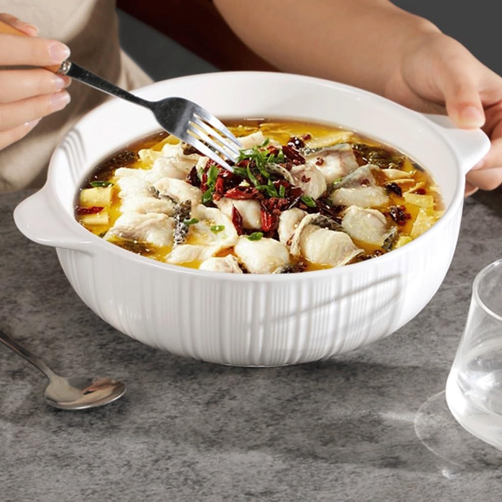 Zuppiera Ciotola For Zuppa A Doppio Orecchio For Uso Domestico, Grande Zuppiera In Ceramica, Di Grande Capacità Zuppiera In Ceramica