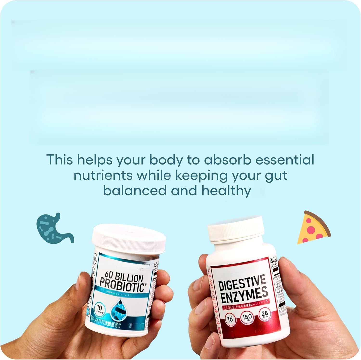〖Probiotiques pour la santé intestinale + enzymes digestives stimulent la digestion〗 Santé intestinale et favorise le confort digestif, dites adieu aux ballonnements, aux gaz et à l'indigestion