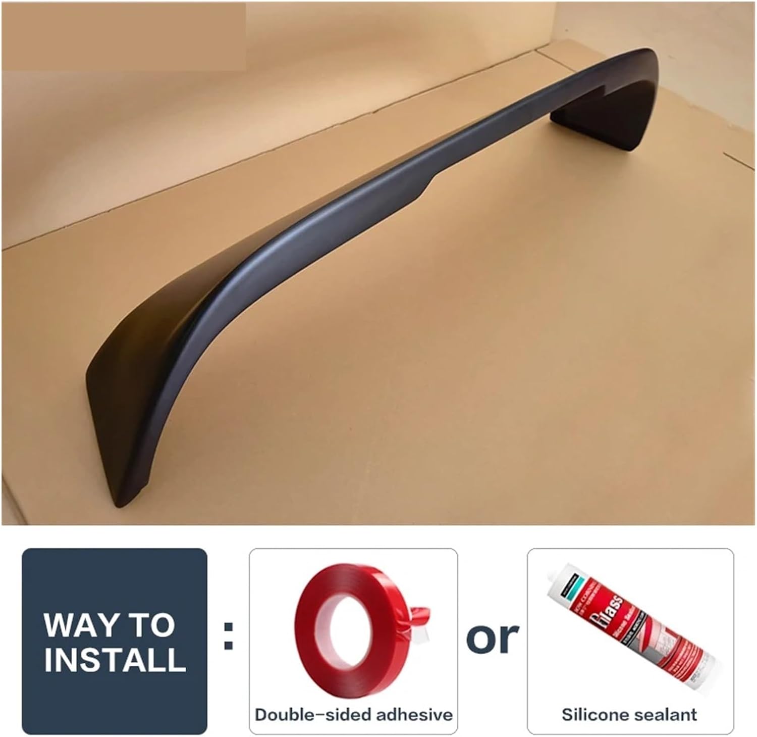 Black Spoiler Compatible For VW Scirocco Regular Standard 2009 10 11 12 13 14 Rear Windshield Wing Trunk Accessories(09-14 Unpainted)